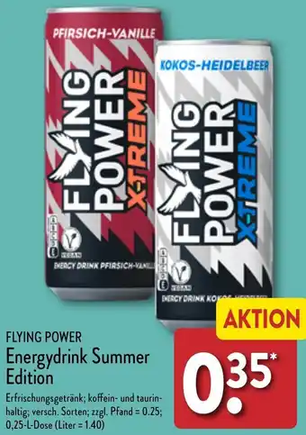 Aldi Nord FLYING POWER Energydrink Summer Edition 0,25 L Dose Angebot