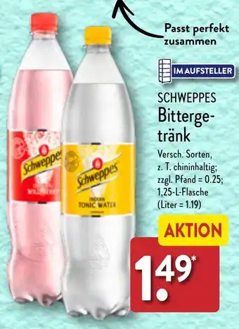 Aldi Nord SCHWEPPES Bittergetränk 1,25 L Flasche Angebot