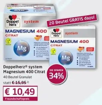 Sabelus XXL Doppelherz system Magnesium 400 Citrat Angebot