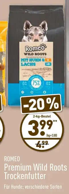 Aldi Nord Romeo Premium Wild Roots Trockenfutter 2kg Beutel Angebot
