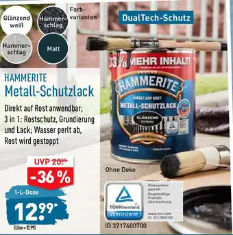 Aldi Nord Hammerite Metall Schutzlack 1L Angebot