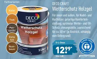 Aldi Nord Deco Craft Wetterschutz Holzgel 5L Angebot