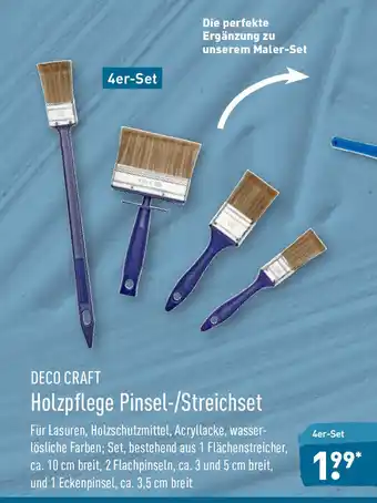 Aldi Nord Deco Craft Holzpflege Pinsel / Streichset Angebot