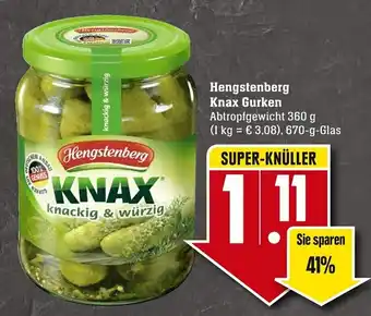 Edeka Neukauf Hengstenberg Knax Gurken 670g Angebot