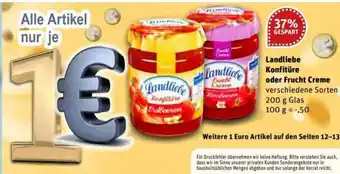 REWE Kaufpark Landliebe Konfitüre oder Frucht Creme 200g Glas Angebot