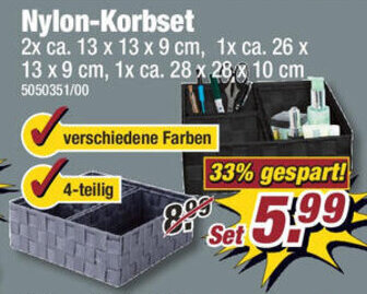 Poco Nylon-Korbset Angebot