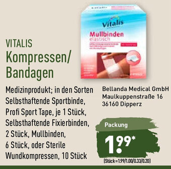 Aldi Nord Vitalis Kompressen/Bandagen Angebot