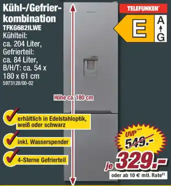 Poco TELEFUNKEN Kühl-/Gefrierkombination TFKG682ILWE Angebot