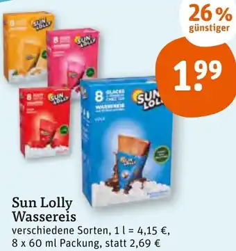 tegut Sun Lolly Wassereis 8x60 ml Packung Angebot