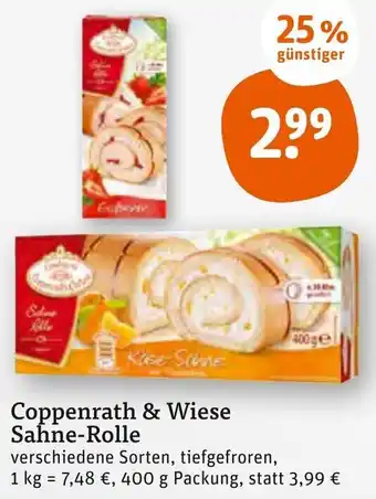 tegut Coppenrath & Wiese Sahne-Rolle 400 g Packung Angebot