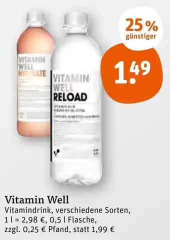 tegut Vitamin Well 0,5 L Flasche Angebot