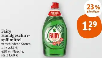 tegut Fairy Handgeschirrspülmittel 450 ml Flasche Angebot