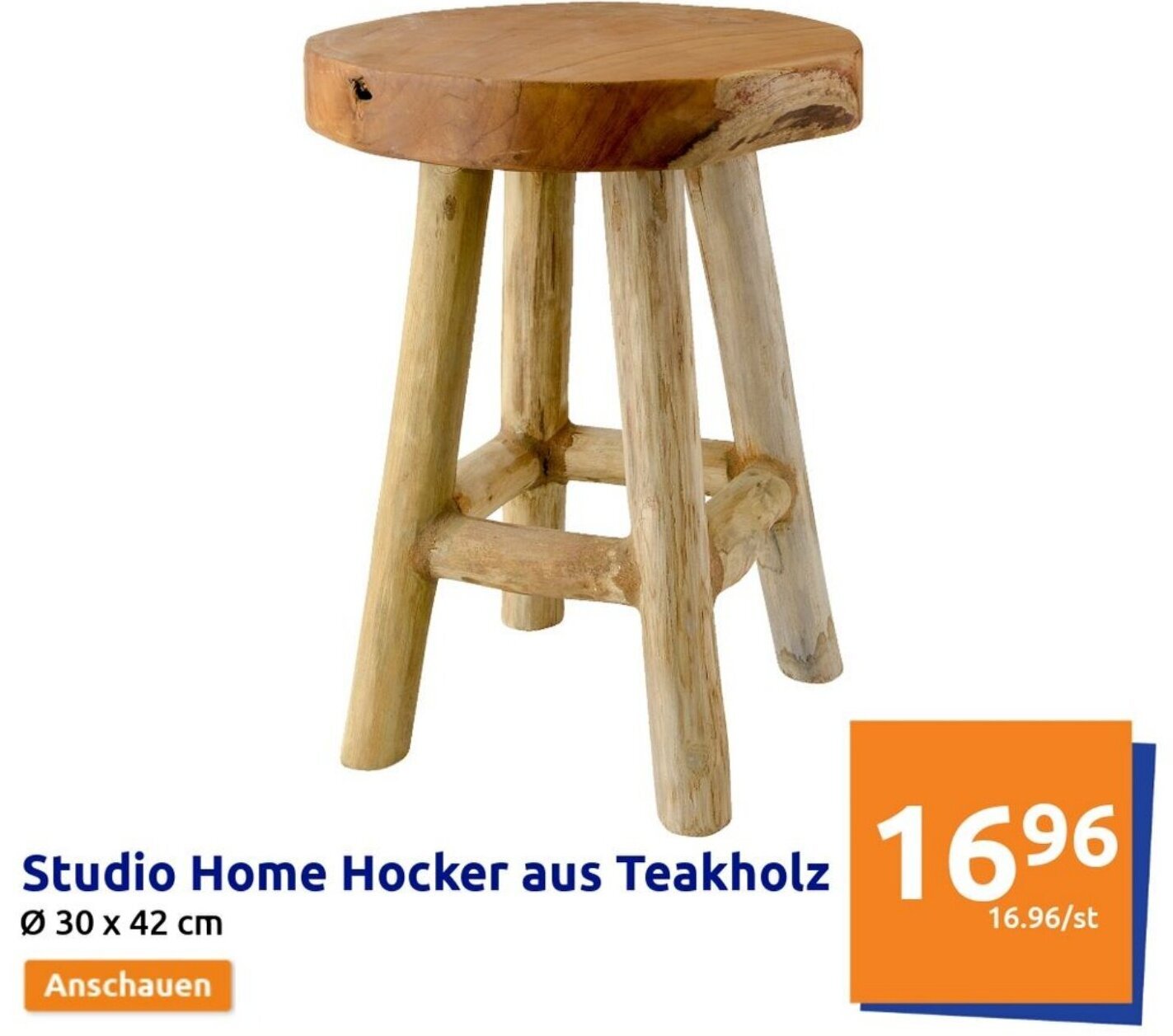 Studio Home Hocker aus Teakholz Angebot bei Action