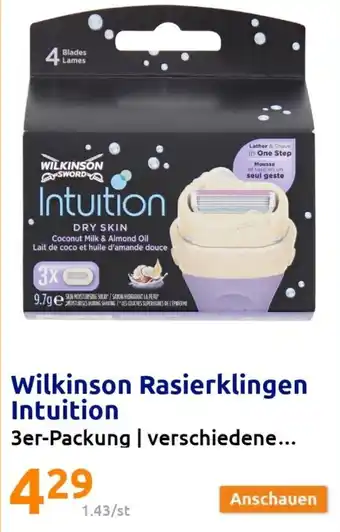 Action Wilkinson Rasierklingen Intuition 3er-Packung Angebot