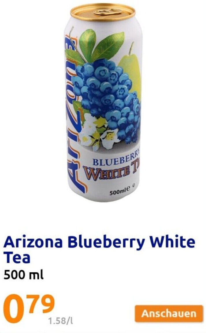 Arizona Blueberry White Tea 500 ml Angebot bei Action