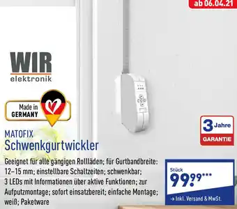 Aldi Nord Matofix Schwenkgurtwickler Angebot