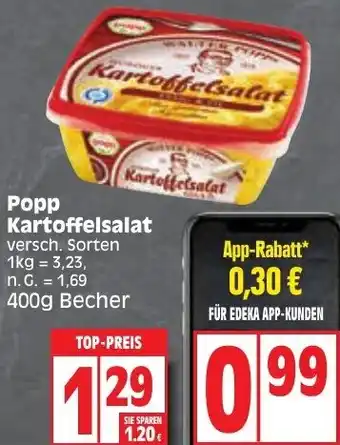 Edeka Popp Kartoffelsalat 400 g Becher Angebot