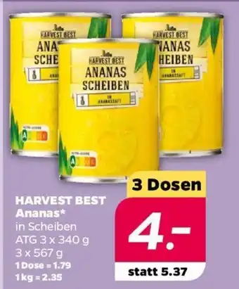 NETTO HARVEST BEST Ananas* 3 Dosen Angebot