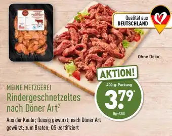 Aldi Nord Meine Metzgerei Rindergeschnetzeltes nach Döner Art 400g Angebot