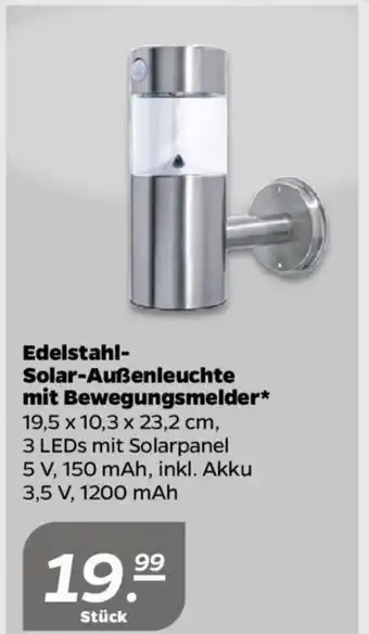 NETTO Edelstahl- Solar-Außenleuchte mit Bewegungsmelder* Angebot