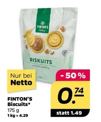 NETTO FINTON'S Biscuits* 175g Angebot