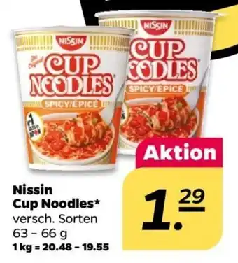 NETTO Nissin Cup Noodles* versch. Sorten 63-66 g Angebot