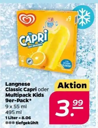 NETTO Langnese Classic Capri oder Multipack Kids 9er-Pack* 9*55ml Angebot