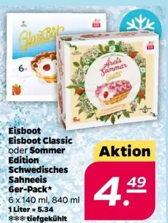 NETTO Eisboot Eisboot Classic oder Sommer Edition Schwedisches Sahneeis 6er-Pack* 6*140ml Angebot