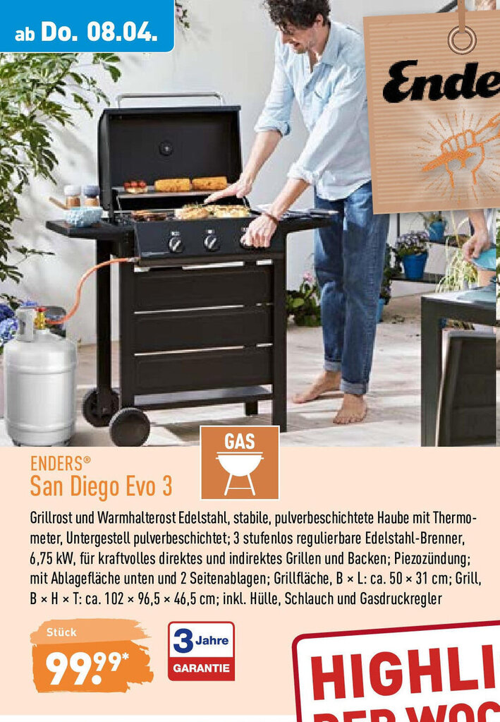 Enders San Diego Evo 3 Angebot bei Aldi Nord