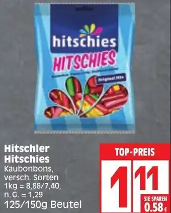 Edeka Hitschler Hitschies Kaubonbons 125/150g Beutel Angebot