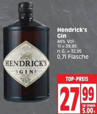 Edeka Hendrick's Gin 0,7 L Flasche Angebot