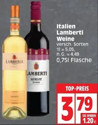 Edeka Italien Lamberti Weine 0,75 L Flasche Angebot