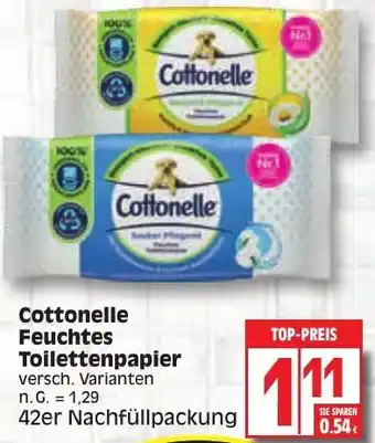 Edeka Cottonelle Feuchtes Toilettenpapier 42er Nachfüllpackung Angebot