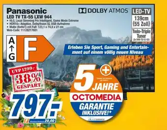 expert Octomedia Panasonic LED TV TX-55 LXW 944 Angebot