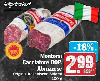 Hit Montorsi Cacciatore DOP, Abruzzese 100 g Angebot