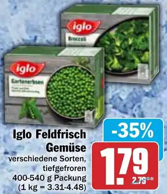 Hit Iglo Feldfrisch Gemüse 400-540 g Packung Angebot