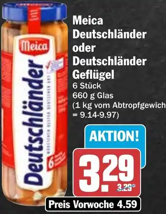 Hit Meica Deutschländer oder Deutschländer Geflügel 660 g Glas Angebot