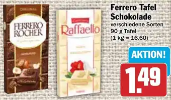 Hit Ferrero Tafel Schokolade 90 g Tafel Angebot