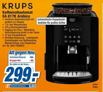 expert Techno Land KRUPS Kaffeevollautomat EA 817K Arabica Angebot