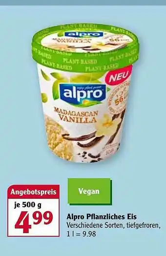 Globus Alpro Pflanzliches Eis Angebot