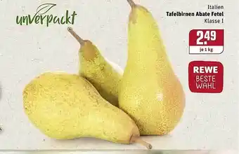 REWE Kaufpark Unverpackt Italien Tafelbirnen Abate Fetel 1kg Angebot