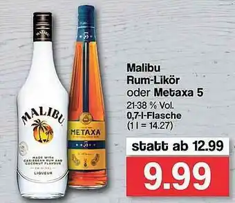 Famila Nord West Malibu Rum-likör Oder Metaxa 5 Angebot