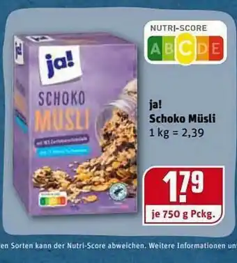 REWE Kaufpark Ja! Schoko Müsli Angebot