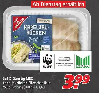 Marktkauf Gut & Günstig Msc Kabeljaurücken Filet Angebot