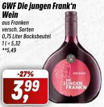 Simmel GWF Die jungen Frank'n Wein 0,75 Liter Bocksbeutel Angebot