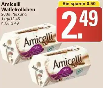 WEZ Amicelli Waffelröllchen 200g Packung Angebot