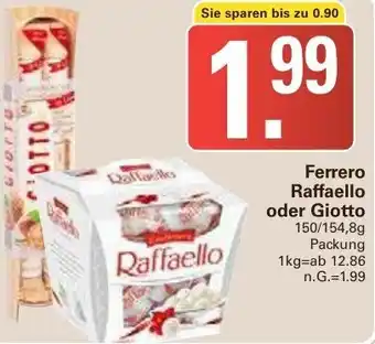 WEZ Ferrero Raffaello oder Giotto 150/154,8g Packung Angebot