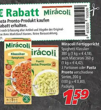 Marktkauf Miracoli Fertiggericht Oder Pasta Pronto Angebot