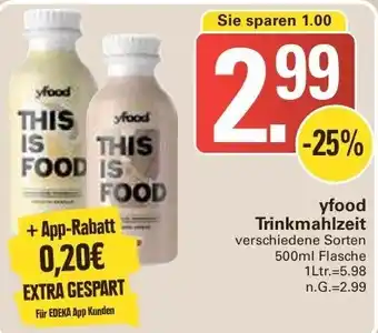 WEZ yfood Trinkmahlzeit 500 ml Flasche Angebot