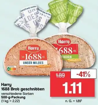 Famila Nord West Harry 1688 Brot geschnitten 500-g-Packung Angebot